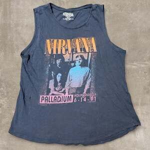 Nirvana Hollywood Palladium Graphic Tank Top, 2013 Grunge Band Tee, Size M